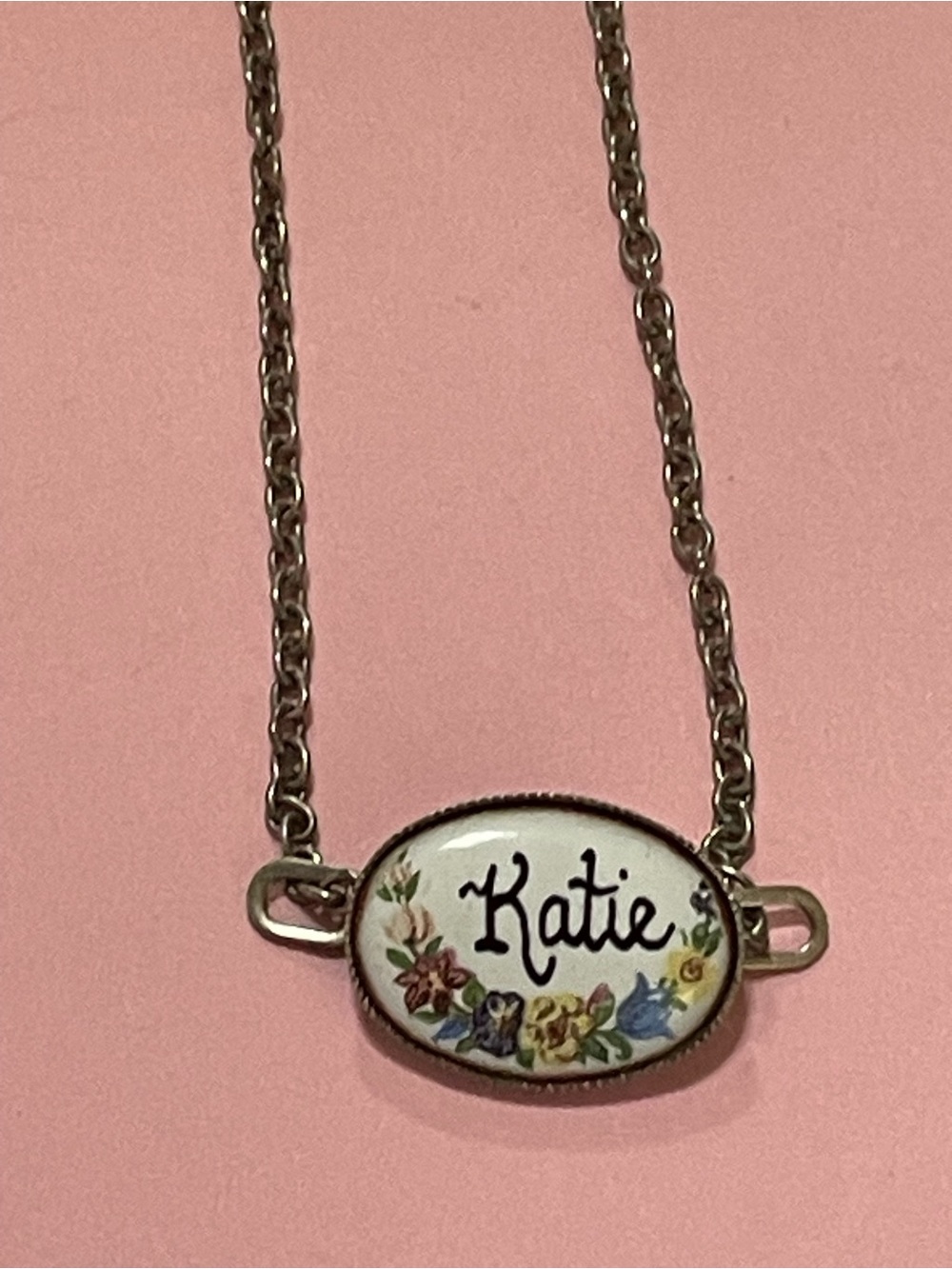 Vintage French Personalized Name Katie Necklace #9019 💎